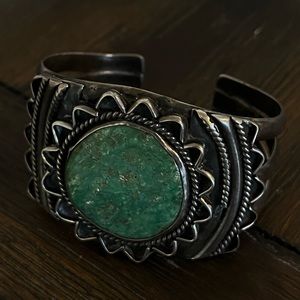 Vintage Western / Native American Silver and Turquoise Cuff / Bracelet